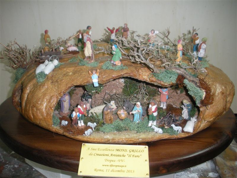 presepe nel pane vero trattato con resina